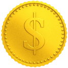 A gold coin with a dollar symbol, representing the high wages in the maritime industry 